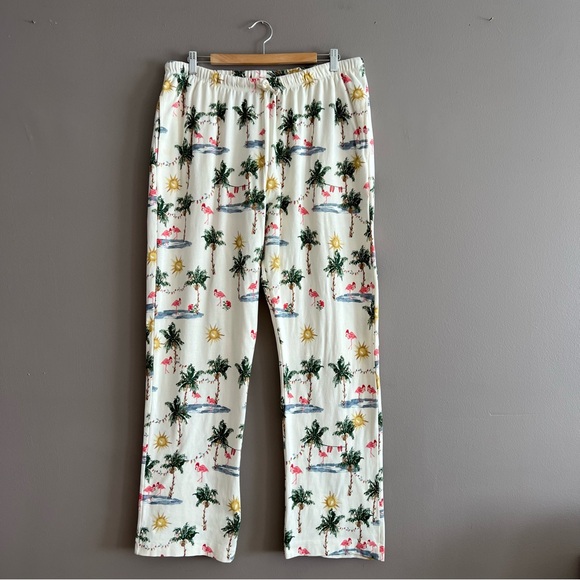 Burt's Bees Other - Burt’s Bees Baby Adult Tropical Christmas Flamingos PJ Lounge Pants XXL * Stains